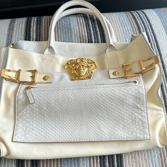 RARE  large snake skin VERSACE Medusa bag - Picture 1 of 8
